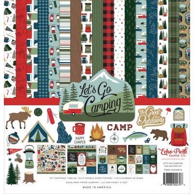 Echo Park Let's Go Camping Designpapier - Collection Kit